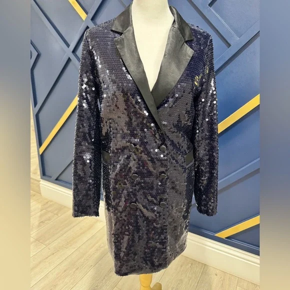 Flour du Mal Purple Sequin Blazer dress - Picture 3 of 9